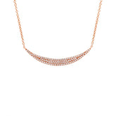 0.25ct 14k Rose Gold Diamond Pave Crescent Necklace